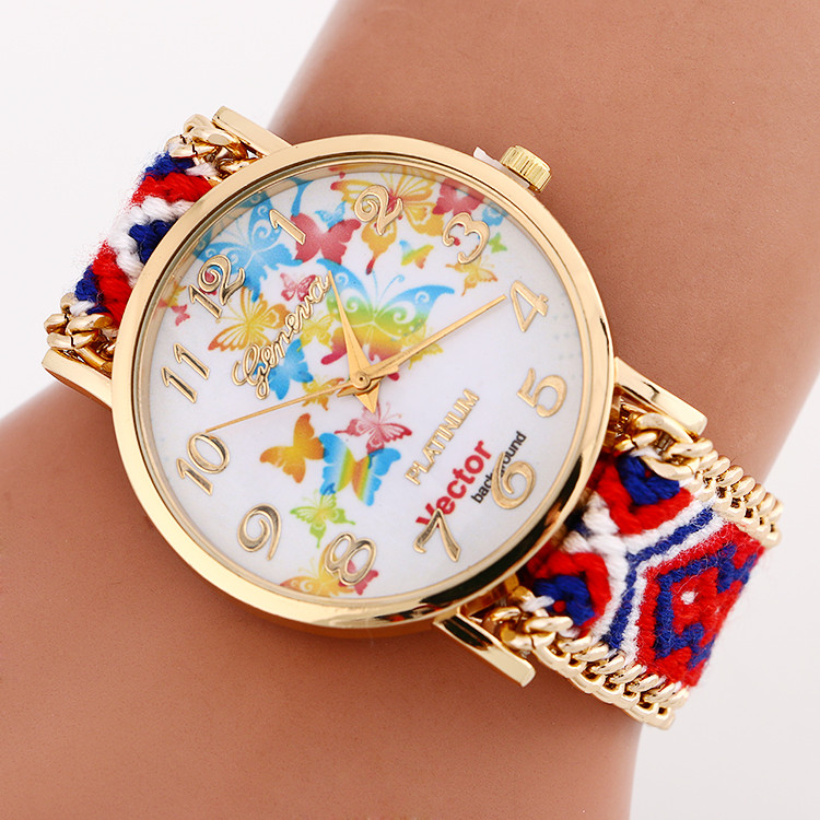 HOT Sell New Brand Handmade Braided Butterfly Friendship Bracelet Watch GENEVA Watches Women Quarzt Watches relogio feminino (11)