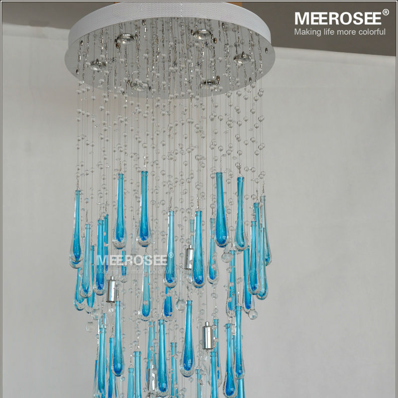 2214-600 large blue chandelier Modern crystal chandelier room ceiling light lamp (1)