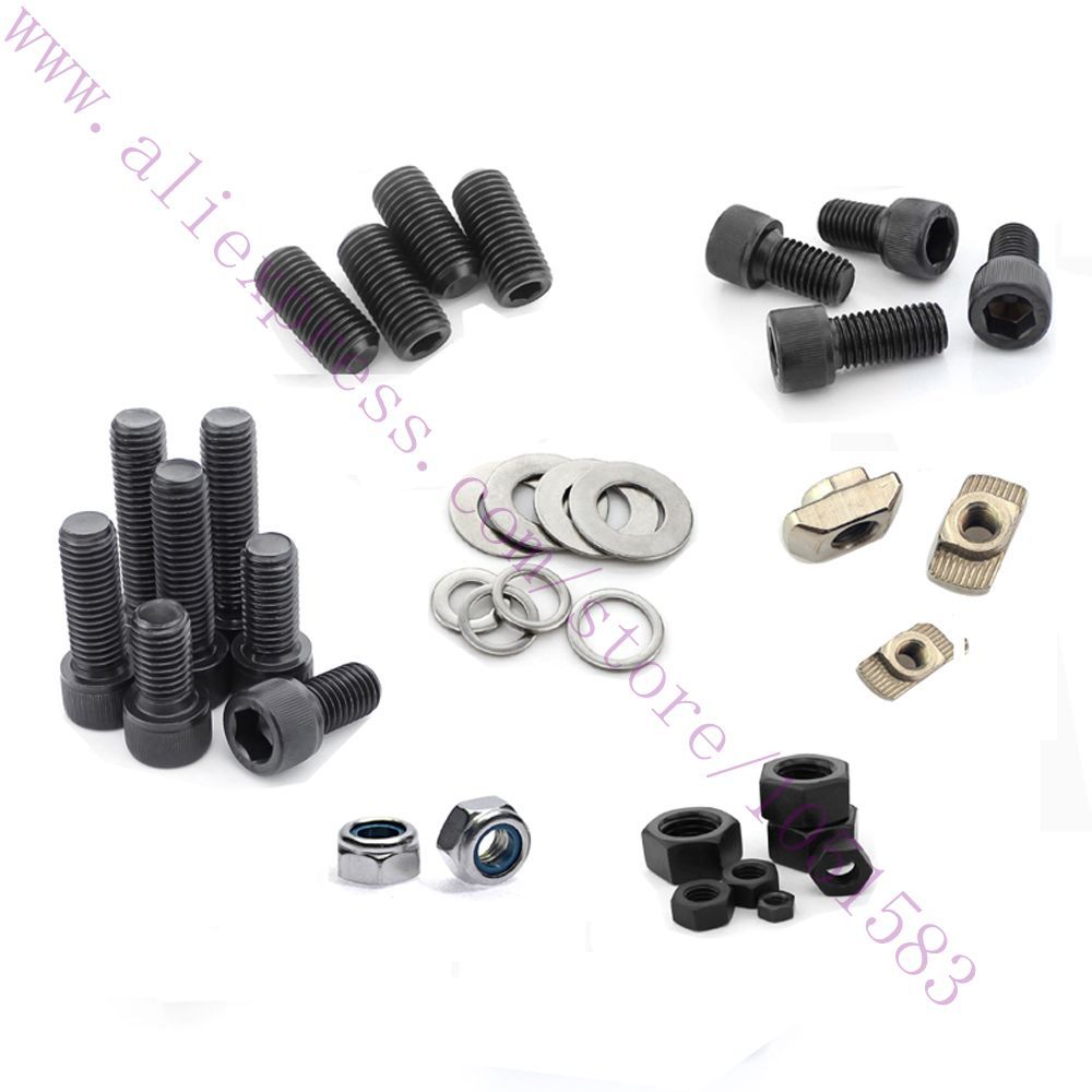 For 2020 Aluminum Extrusion Frame use Mini Kossel Delta Robot Nuts Bolts Screw Fasteners Full Set