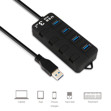 Высокая скорость мини USB 3.0 USB Hub 3.0 с усиленным внешний 4 разъём(ов) кабель-разветвитель адаптер с включения / выключения для пк портативный компьютер