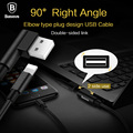 Baseus right angle elbow plug dual direction insert data charging power sync usb Cable metal Nylon