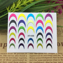 1 Sheet Multicolor Nail Art Sticker, Nail Art French Tips Guides Sticker DIY Stencil Manicure Tools (XF496 Z)