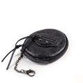 Retro Motorcycle Bag Women Trendy Fashion MINI Circular Coin Purse Korean Style Solid Color Rivet Small