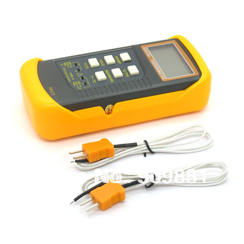 Self calibration K Type Digital Thermocouple Thermometer 2 Channel