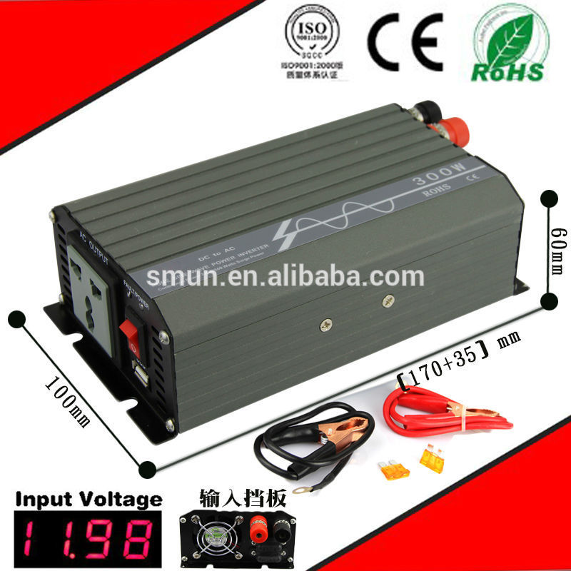 Home use 300W DC/AC pure sine wave power inverter without AC charge 12Vdc-220vac