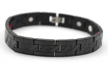 Healthy Bracelets mens black plating 316L stainless steel chain link Germanium Infrared Ray Negative Ions balance Power bracelet