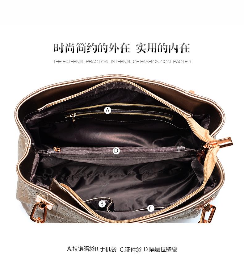 2015 Fashion Brand 3 Sets Bags High-grade Pu Leather Handbag Women