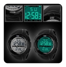 Nuevo deporte de la muñeca WatchFashion hombres LCD Digital cronómetro fecha impermeable goma del reloj del deporte