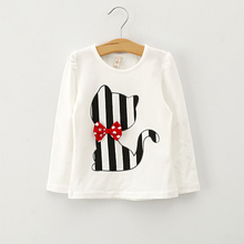 baby girl autumn clothing set children spring long sleeve cat bowknot outfits baby shirt stripe pants