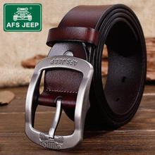 AFS JEEP Men’s leather belt youth outdoor leisure needle buckle leather belts men high quality