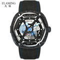 FLAMING Dietrich Series Organic Time OT 4 Forge Carbon Fiber Bezel Watches Men Luxury Automaitic Movement