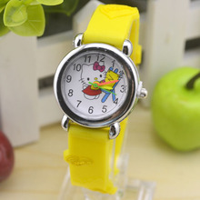 1PC Free Shipping New Silicone Pink Children Kids Girls Cute Hello Kitty Water Resistant 3D Cartoon