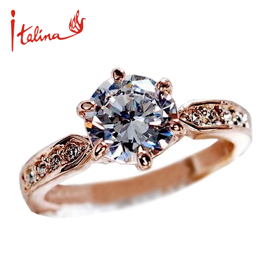 Italina Wedding Rings for women Anel CZ Diamond Rings Jewelry 925 sterling silver ring Engagement Aneis