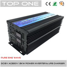 High quality 1500w power inverter 12v 220v 1500w pure sine wave with ups charger and digital