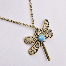 Free Shipping#European and American style, Retro Dragonfly Necklace