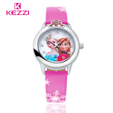 New Cartoon Children Watch Princess Elsa Anna Watches Fashion Girl Kids Student Cute Leather Sports Analog Wrist Watches b1236
