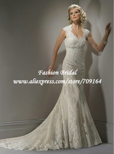 Friday Favorite Lace Wedding Dress With Keyhole Back Beaded Crepe