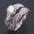 925 Sterling Silver Wedding Ring Sets for Women Jewelry for Engagement Party Ring Size 5 6
