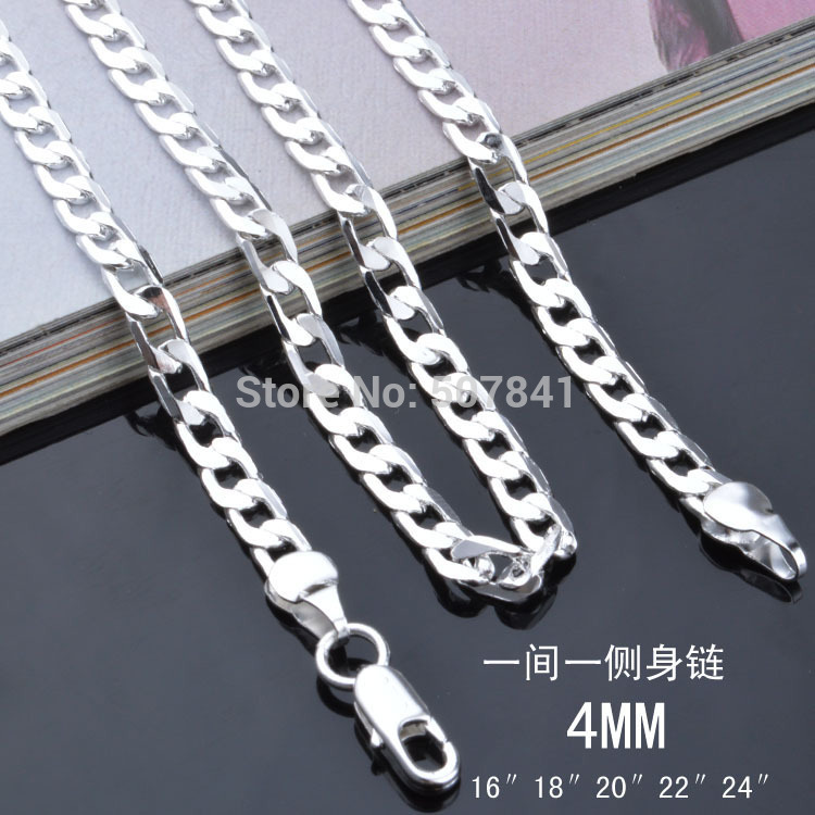 wholesale price NEW ARRIVE fashion noble Plated silver women men 4mm snake style silver Necklace jewelry