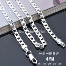 wholesale price NEW ARRIVE hot sale 925 sterling silver women men 4mm snake style Necklace jewelry can for pendant