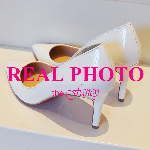 Aliexpress.com : Buy REAL PHOTO White Patent Genuine Leather Pumps ...
