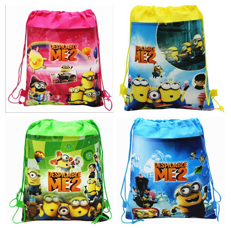 Children school bag cartoon backpacks child mochila infantil kid bag little yellow man backpacks school bags drawstring &88250