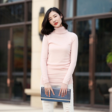 Free shipping turtleneck long sleeve 100% pure cashmere red long sweater for spring/autumn/winter