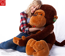 huge 130 cm lovely monkey with long arm plush toy brown monkey doll , throw pillow birthday gift Christmas gift w6191