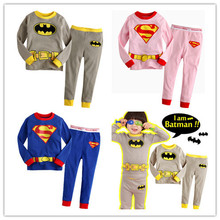 NEW Children Superman Pajamas for Boys Girls Dog Puppy Pajamas Pijamas Kids Clothing Pyjamas sets Sleepwear Spring