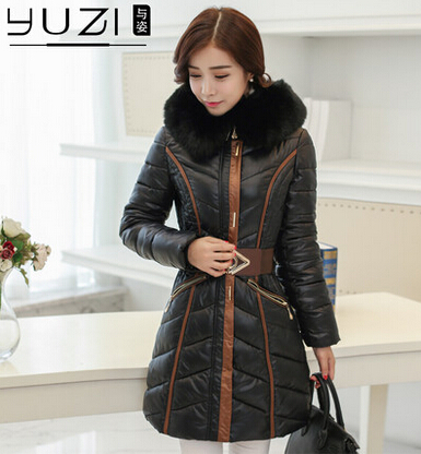 New 2015 Winter Coat Women Fur Collar Wadded Parka Fashion Plus Size XXXL Winter Jacket Women Down Overcoat H5174