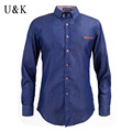UNIVOS KUNI Brand Clothing 2016 Men s Jeans Shirt Long Sleeve Mens Dress Shirts Turn down