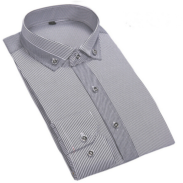 bergaris bisnis santai pria lengan panjang merek baju kemeja marcas camisa masculina sosial bergaris bisnis santai pria lengan panjang merek baju kemeja marcas camisa masculina sosial