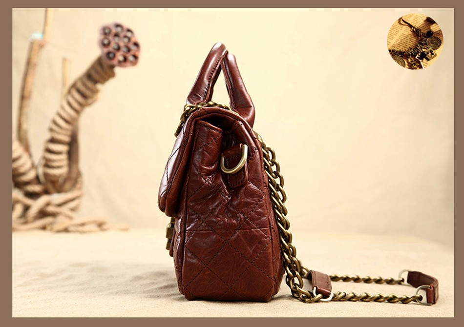 Cobbler Legend Vintage Oil Wax Genuine Leather Women's Messenger Bag