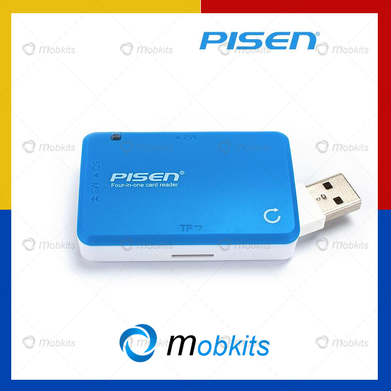 Multi-Functions USB Card Reader Original PISEN Brand 4 in 1 USB 2.0 Card Reader Micro SD Card Reader MS Memory Stick Card Reader