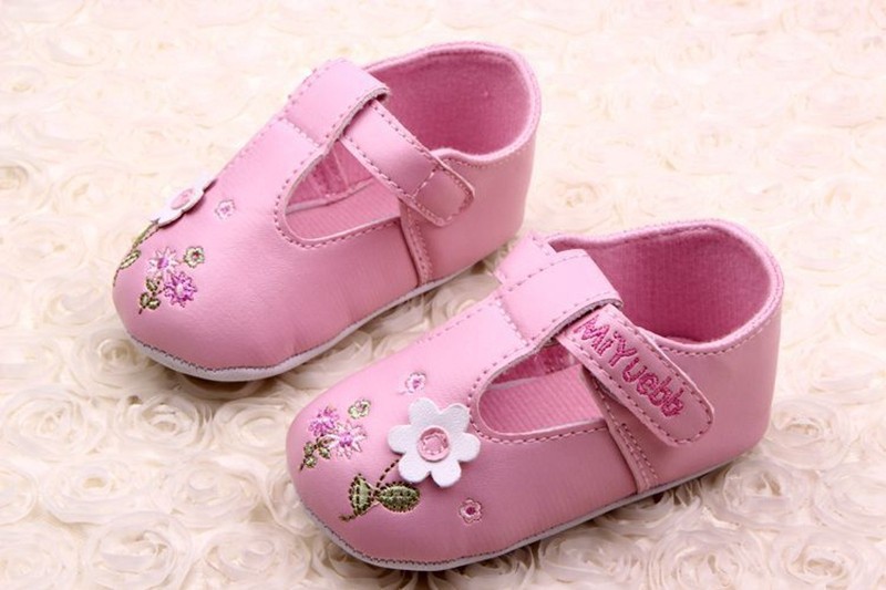 Pretty Pink Flower Kids Leather Shoes Baby Girl Sapato Bebe Menina Baby Moccasins Scarpe Neonata Baby Girl First Walkers Shoes