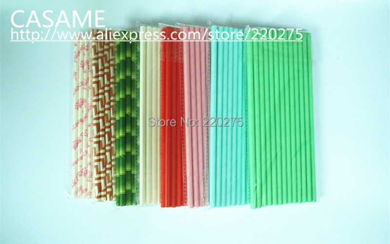 500X DIY Straw Multicolor Long Bendy Straight Drinking Straws Home Bar Cocktail