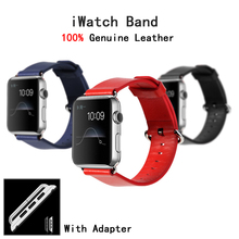 100% cuero genuino lazo venda de reloj para Apple reloj Iwatch 38 mm 42 mm correa muñequera para Apple seguir / deporte / Edition + banda adaptador