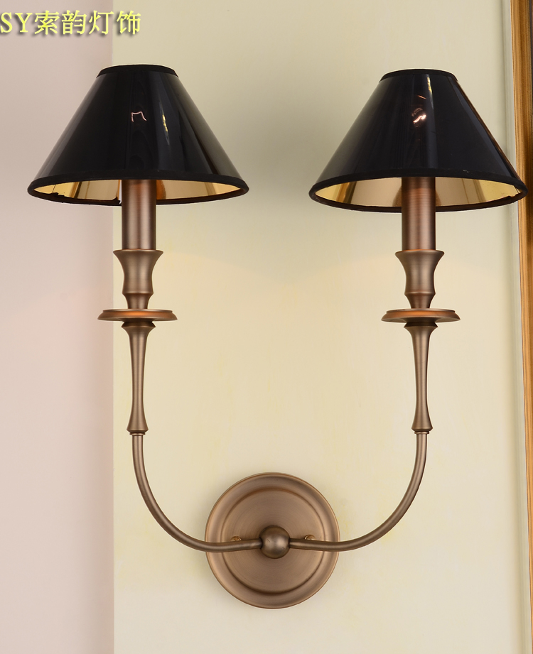 American wrought iron modern brief double slider wall lamp mirror ofhead entranceway
