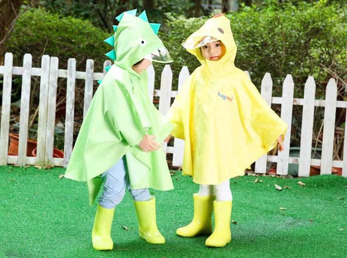 Fashion font b burberry b font kids Cartoon Raincoat Yellow Red Rainwear Transparent Children Rain Coat