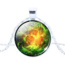 2016 New Fashion Galaxy Necklaces Nebula Space Glass Cabochon Pendants Brand Jewelry for Women Men Best