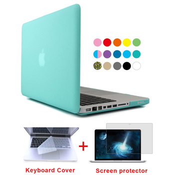 Для Mac PC кристалл прорезиненные ноутбук чехол для MacBook Air 11 Pro 13 / 15 нью-retina сумку для ноутбука + розовая клавиатура покрытия
