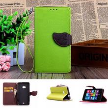 Leaf Buckle PU Leather Phone Case For Microsoft Nokia Lumia 535 1090 1089 N535 Wallet Card Holder Flip Cover Stand TPU Back