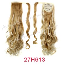 22 Synthetic Hair Long Wavy Clip In Ribbon Ponytail Hair Extensions curly Hairpiece Fake Hair pony