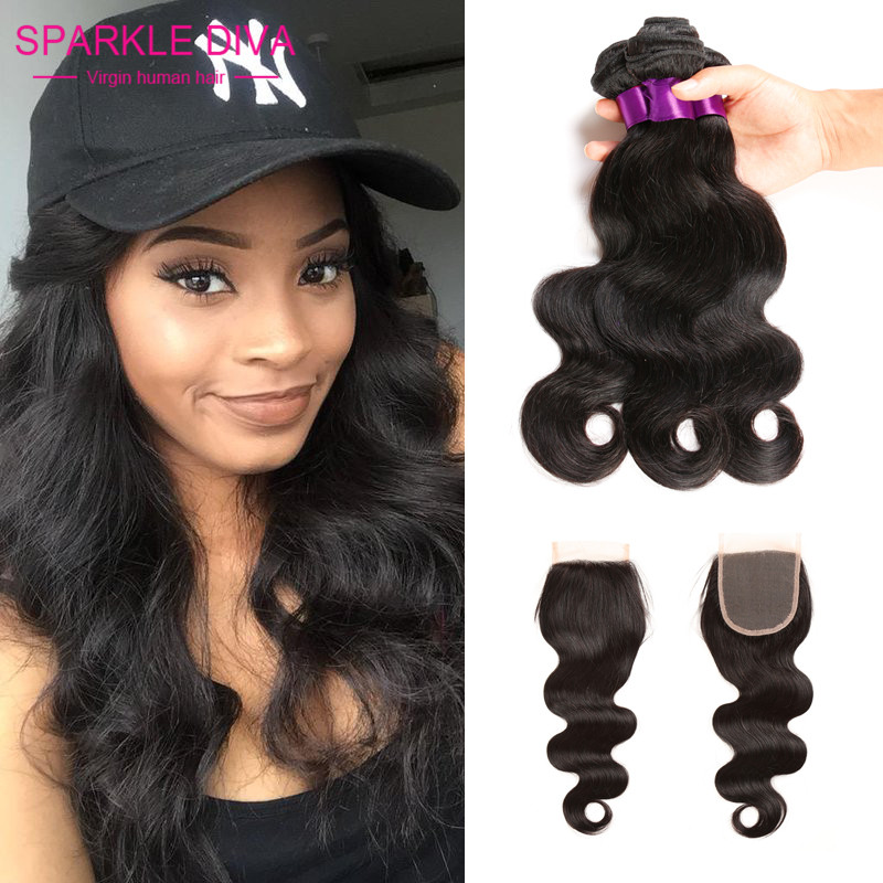 Peruvian Virgin Hair With Closure 3 Bundles With Closure Cheap Human Hair With Closure Piece 7A