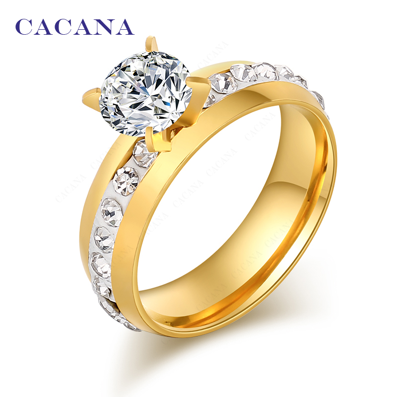 2016 CACANA Top quality rings for women 18k gold plated fashion jewelry wholesale NO.R110 | SMS ...