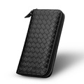 Wholesale genuine leather wallet case IMICHAEL brand women zipper bag for iphone 5 6 6 plus
