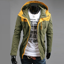 2015 new winter long section of men s casual luxury hooded jacket free shipping A06 5658