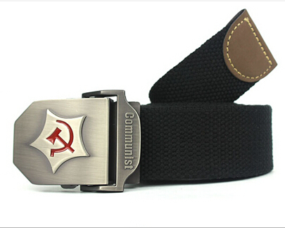 2015 New Men Belt Thicken Canvas Communist Military Belt Army Tactical Belt High Quality Strap 110