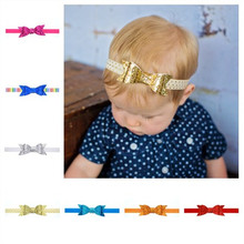 Fashion Baby Kids Children Girls Elastic Headband Cute Sequins Bow Baby Girl Hair Accessories For Baby Bowknot Bling Hairband