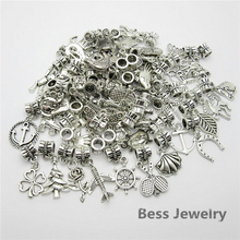 Mix 30pcs Tibetan silver Big Hole Loose Beads European Pendant Bead Fits Pandora Charms Bracelets pendants